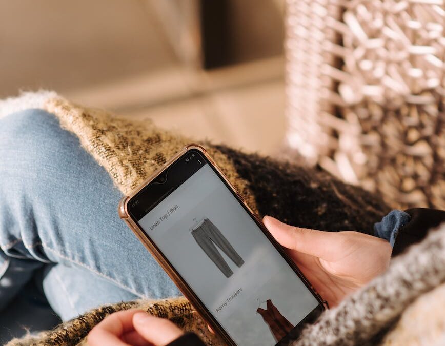 woman using smartphone for online shopping